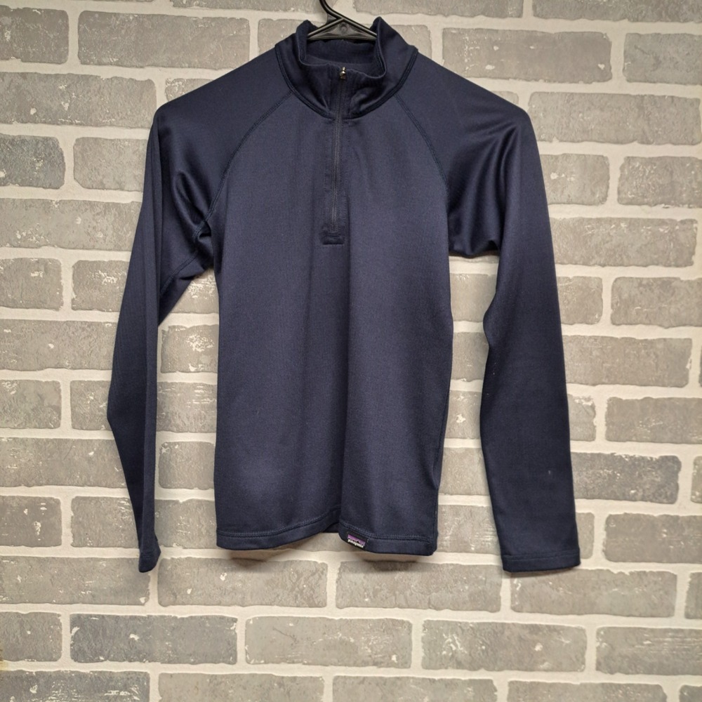 Patagonia Kids' Capilene Baselayer‎ 1/4 Zip Pullover Long Sleeve Top Size M-10